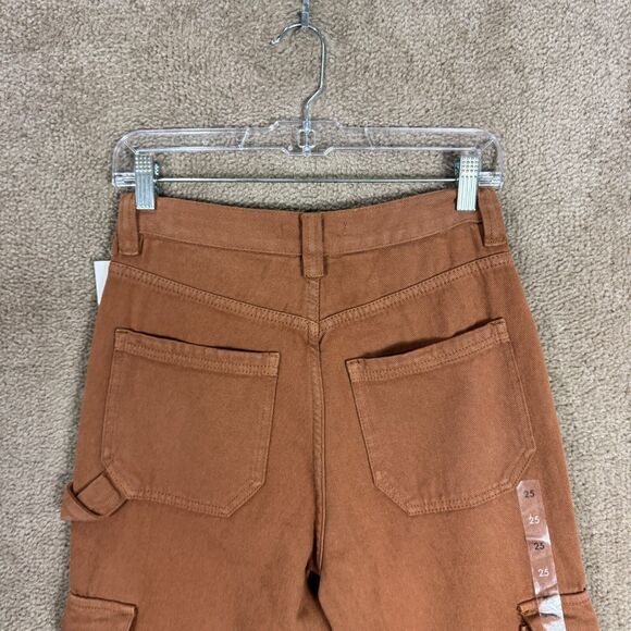 PacSun Cargo Skate Pants Women's 25 Brown High-Rise Relaxed Straight Utility NEW - Picture 10 of 14